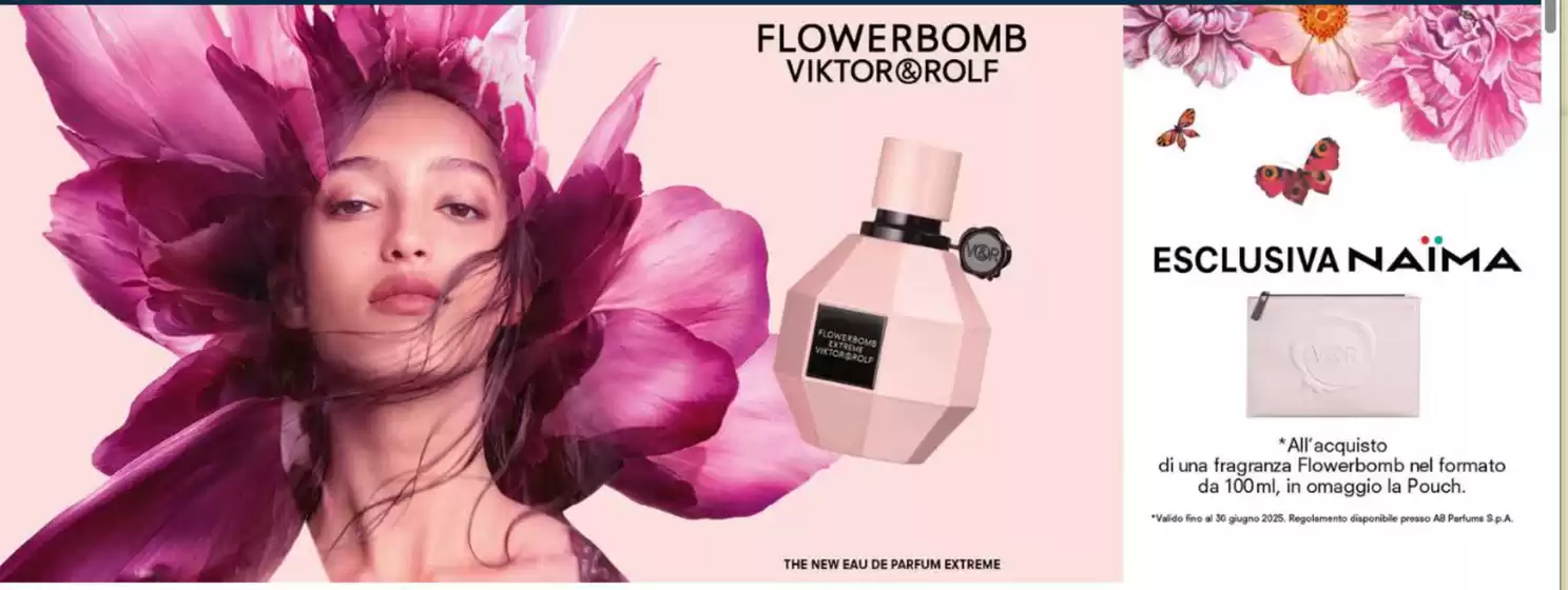 Volantino Naïma a Lamezia Terme | All' acquisto di una fragranza Flowerbimb nel formato da 100ml, in omaggio la Pouch | 2/5/2025 - 30/6/2025