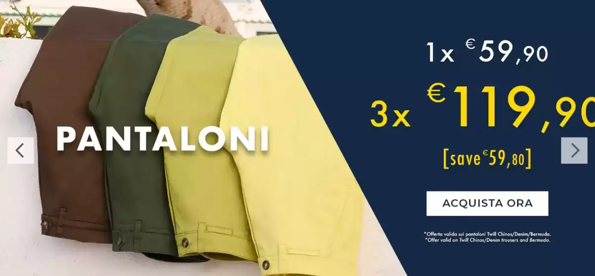 Volantino Camicissima a Albignasego | Pantaloni | 2/5/2025 - 31/5/2025