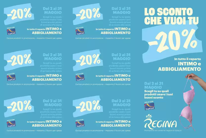 Volantino Regina Grandi Magazzini a Gardolo | -20% | 2/5/2025 - 31/5/2025