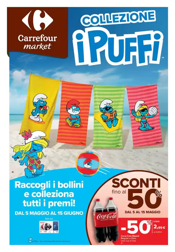 Volantino Carrefour Market a Torino | Collezione i puffi | 5/5/2025 - 15/5/2025