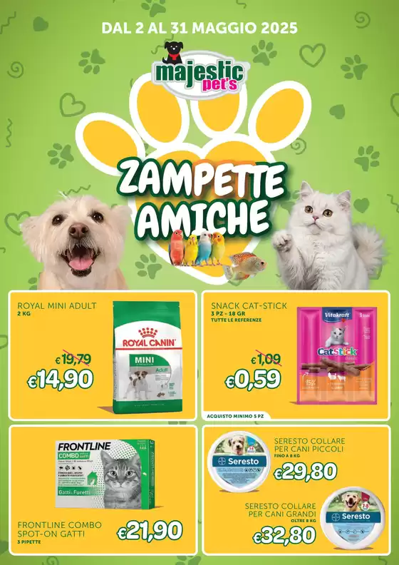 Volantino Majestic Pet's a Roma | Zampette amiche | 5/5/2025 - 31/5/2025