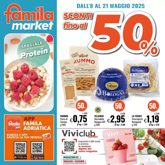 Volantino Famila Market a Colli al Metauro | Sconti fino al 50% | 8/5/2025 - 21/5/2025