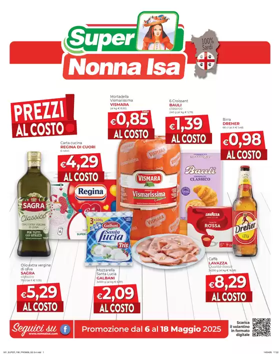 Volantino Nonna Isa a Alghero | Prezzi al costo! | 6/5/2025 - 18/5/2025