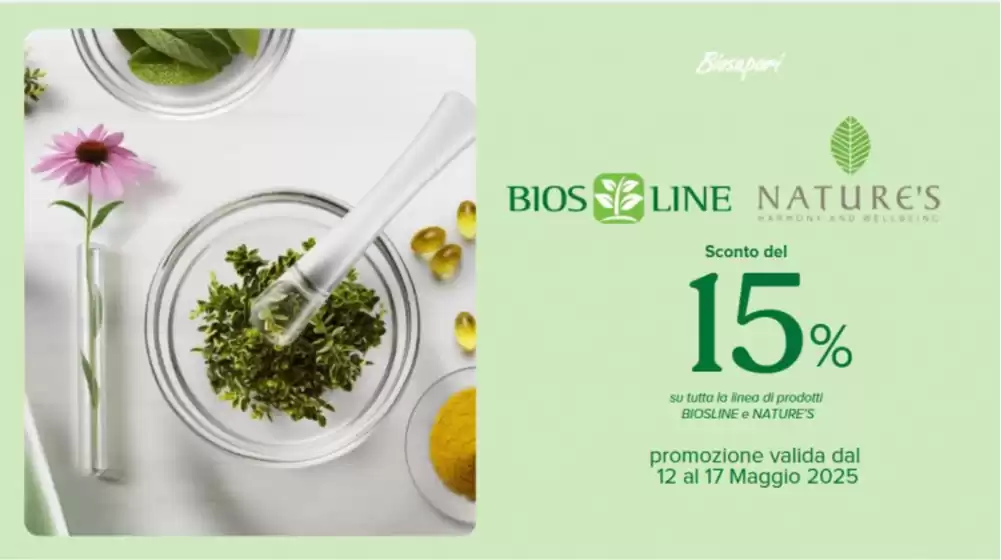 Volantino Biosapori a Treviso | PROMOZIONE BIOSLINE MAGGIO 2025 | 12/5/2025 - 17/5/2025