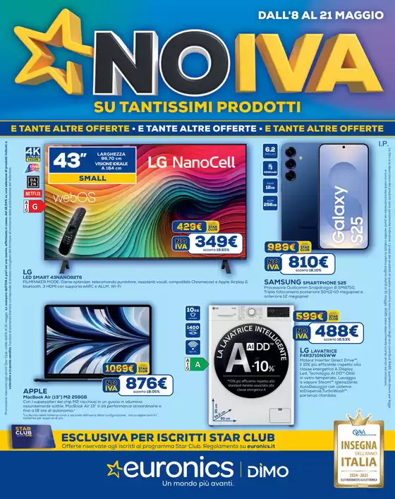 Volantino Euronics a Cusano Milanino | No IVA su tantissimi prodotti | 8/5/2025 - 21/5/2025