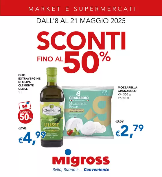Volantino Migross Supermercati & Market a Almè | Sconti fino al 50% | 8/5/2025 - 21/5/2025