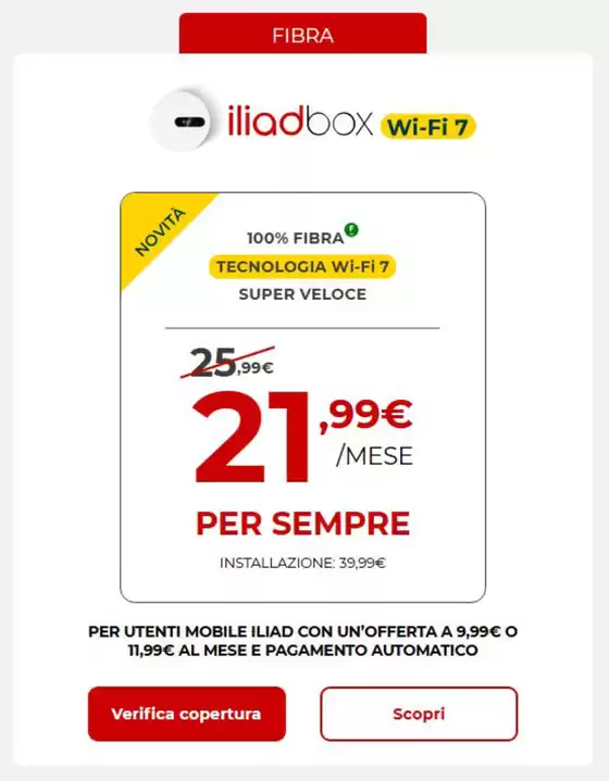 Volantino Iliad a Roma | Fibra | 7/5/2025 - 31/5/2025