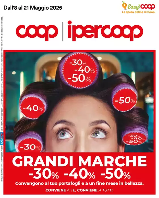 Volantino Ipercoop a Rimini | Grandi marche 30% 40% 50% | 8/5/2025 - 21/5/2025