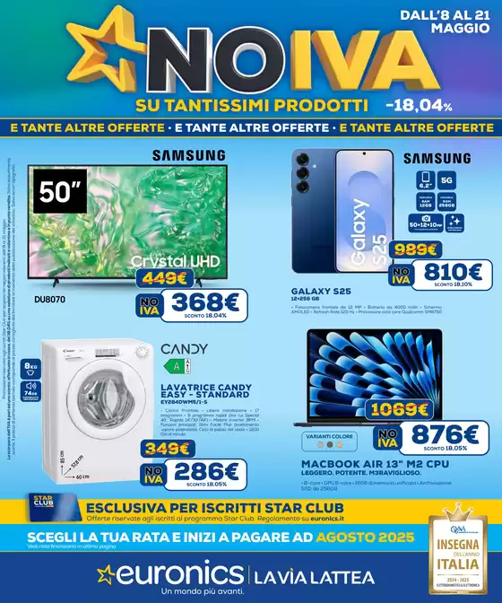 Volantino Euronics | No IVA! | 8/5/2025 - 21/5/2025