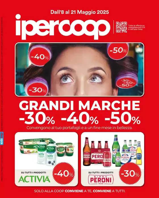 Volantino Ipercoop a Matera | Grandi marche 30% 40% 50% | 8/5/2025 - 21/5/2025