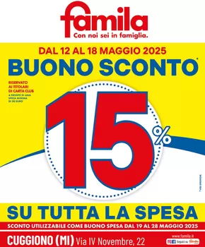 Volantino Famila | Buono sconto 15% | 12/5/2025 - 18/5/2025