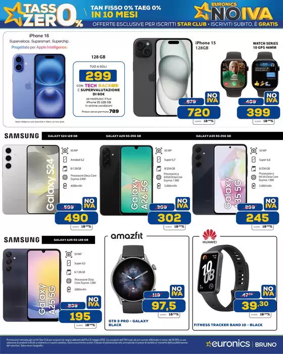 Volantino Euronics | No IVA su tantissimi prodotti! | 8/5/2025 - 21/5/2025