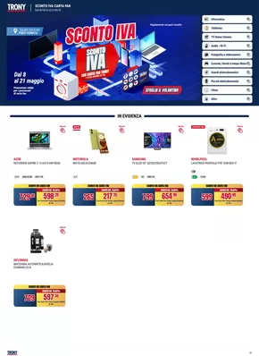 Offerte di Elettronica a Schio | Sconto iva in Trony | 8/5/2025 - 21/5/2025