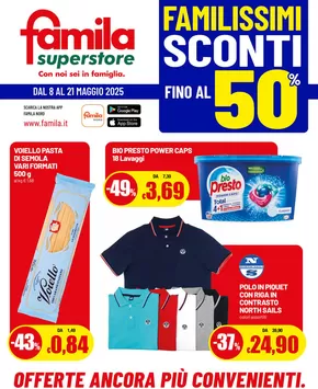 Volantino Famila Superstore a Milano | Sconti fino al 50% | 8/5/2025 - 21/5/2025