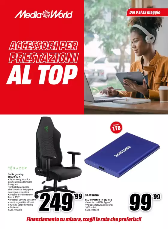 Volantino MediaWorld a Triggiano | Accessori per prestazioni al top | 9/5/2025 - 25/5/2025