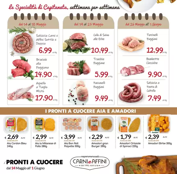 Volantino Carni e Affini a Foggia | I colori della freschezza | 14/5/2025 - 1/6/2025