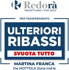 Offerte di Arredamento a Statte | Ulteriori ribassi in Redora | 13/5/2025 - 31/5/2025