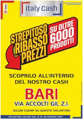 Volantino Italy Cash Puglia | Strepitoso ribasso prezzi su oltre 6000 prodotti | 15/5/2025 - 28/5/2025