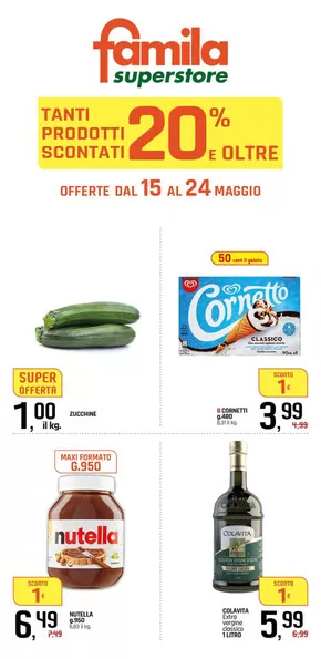 Volantino Famila Superstore | Tanti prodotti scontati 20% e oltre | 15/5/2025 - 24/5/2025