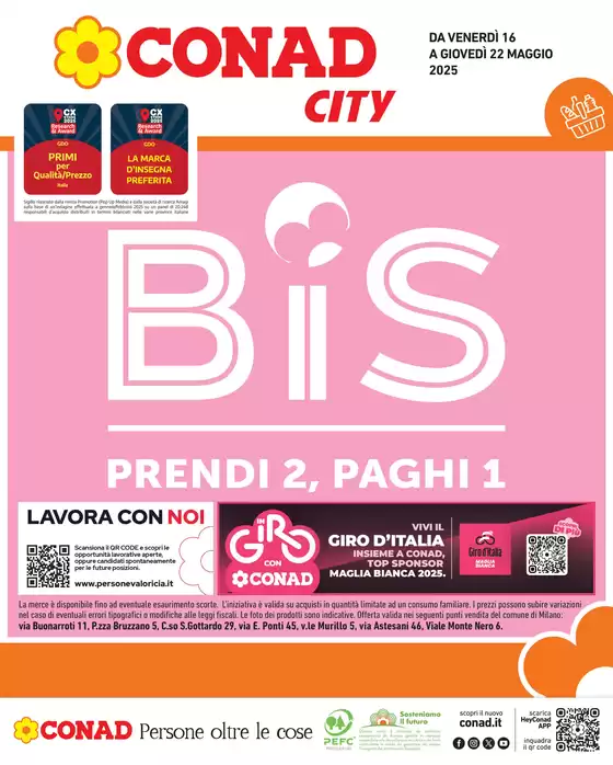 Volantino Conad City a Milano | BIS | 16/5/2025 - 22/5/2025