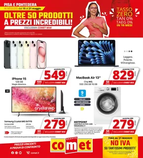 Volantino Comet a Pisa | Tasso zero da comet! | 15/5/2025 - 21/5/2025