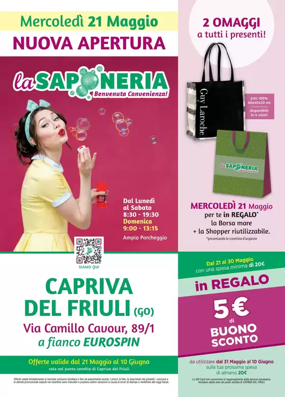 Volantino La Saponeria a Vicenza | Benvenuta convenienza! | 21/5/2025 - 10/6/2025