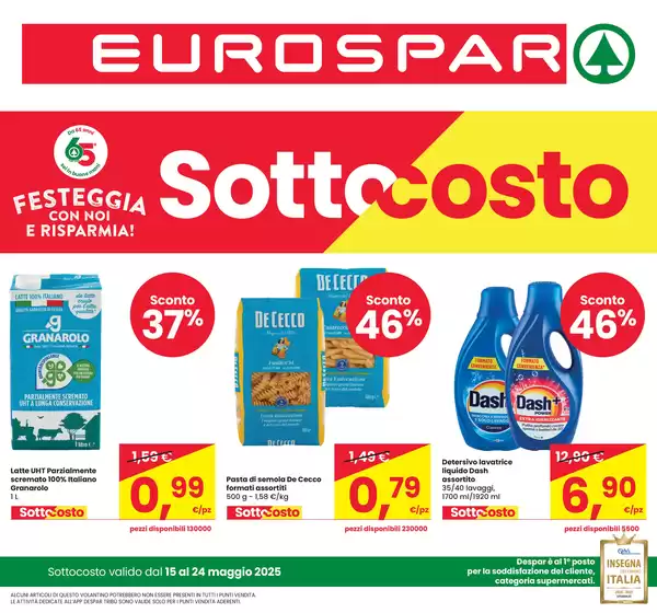 Volantino Eurospar a Bologna | Sottocosto | 15/5/2025 - 28/5/2025
