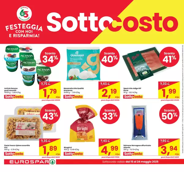 Volantino Eurospar a Bologna | Sottocosto | 15/5/2025 - 28/5/2025