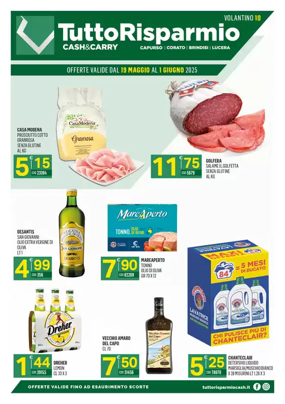 Volantino Tutto Risparmio Cash&Carry a Corato | Offerte valide dal 19 maggio al 1 giugno 2025 | 19/5/2025 - 1/6/2025