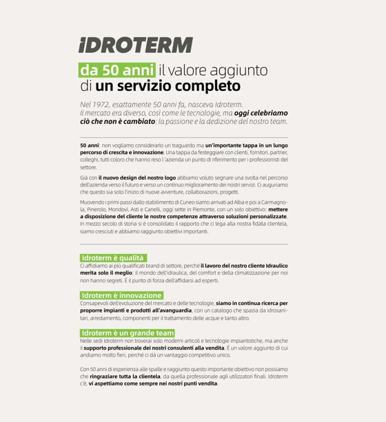 Volantino Idea di Idroterm | Gocce di design | 21/3/2023 - 31/12/2023