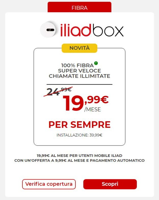 Volantino Iliad a Roma | Mobile e fibra | 13/3/2023 - 31/7/2023