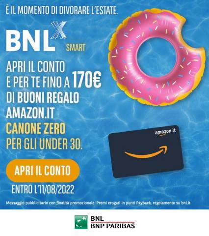 Offerte di Banche e Assicurazioni a Milazzo | 170€ di buoni Amazon! in BNL | 19/7/2022 - 11/8/2022