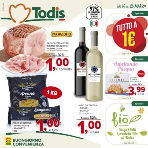 Volantino Todis a Napoli | Tutto a 1€ | 16/3/2023 - 26/3/2023