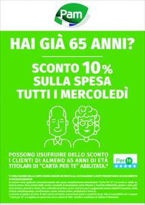 Volantino Pam a Roma | Sconto 10% Anziani Over 65 Mercoledì | 4/1/2023 - 31/12/2023