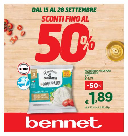 Volantino Bennet a Saronno | DA BENNET: SCONTI FINO AL 50% | 15/9/2022 - 28/9/2022