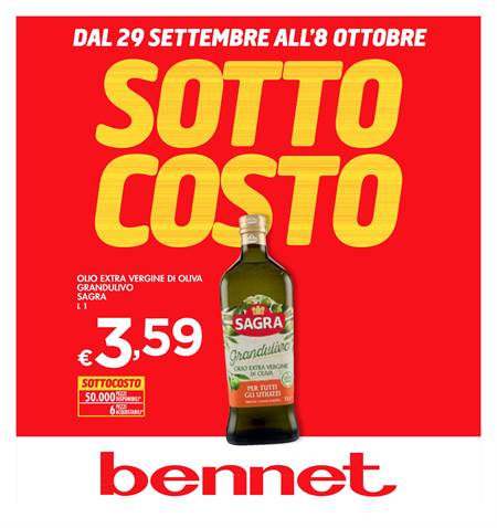 Volantino Bennet a Orio al Serio | DA BENNET: SOTTOCOSTO | 29/9/2022 - 8/10/2022