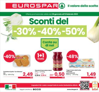 Volantino Eurospar | Sconti del -30% -40% -50% | 26/1/2023 - 8/2/2023