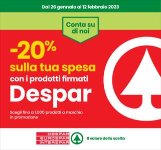 Volantino Eurospar | -20% sulla tua spesa con i Prodotti firmati  | 26/1/2023 - 12/2/2023