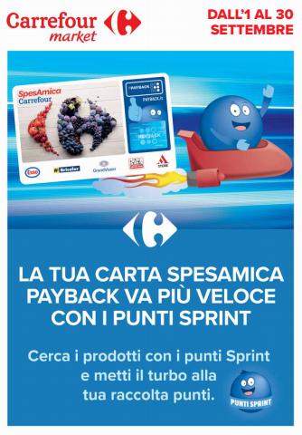 Volantino Carrefour Market a Cremona | La tua carta spesamica payback va più veloce con i punti sprint | 1/9/2022 - 30/9/2022