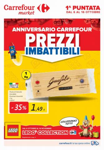 Volantino Carrefour Market a Roma | Anniversario Carrefour | 6/10/2022 - 16/10/2022