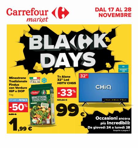 Volantino Carrefour Market | Black Days | 17/11/2022 - 28/11/2022