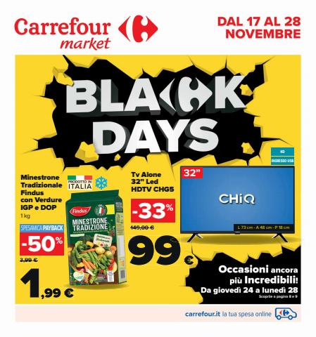 Volantino Carrefour Market a Roma | Black Days | 17/11/2022 - 28/11/2022