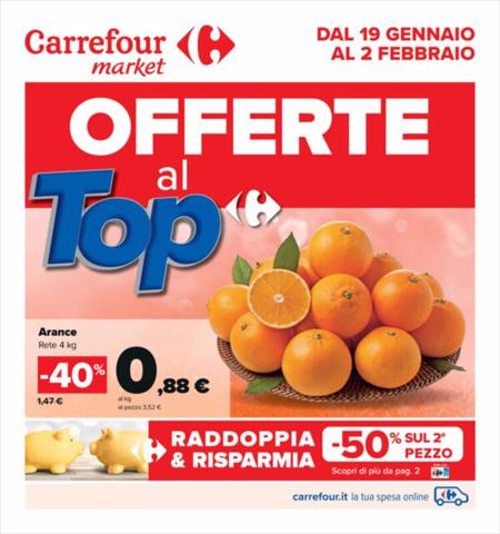 Volantino Carrefour Market a Torino | Offerte al Top | 19/1/2023 - 2/2/2023