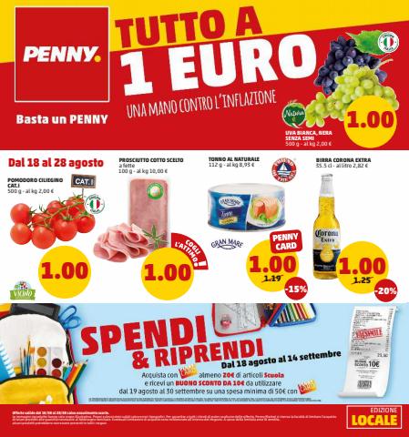 Volantino PENNY | Tutto a 1€ | 18/8/2022 - 29/8/2022