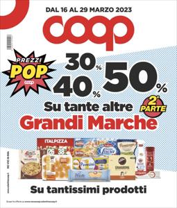 Volantino Coop | 30% 40% 50% di sconto sulle Grandi Marche | 16/3/2023 - 29/3/2023