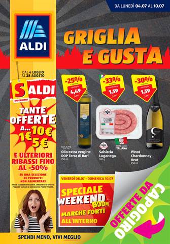 Offerte di Discount a Paderno Dugnano | Griglia e gusta in ALDI | 4/7/2022 - 10/7/2022