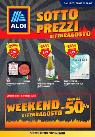 Offerte di Iper Supermercati a Brescia | SOTTO PREZZI DI FERRAGOSTO in ALDI | 8/8/2022 - 14/8/2022