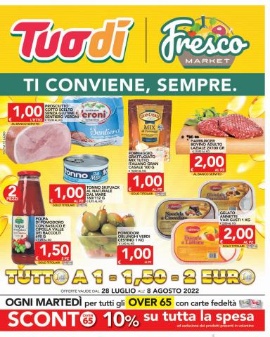 Offerte di Iper Supermercati a Anzio | Tutto a 1€ - 1,50€ - 2€ in Fresco Market | 28/7/2022 - 8/8/2022
