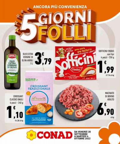 Offerte di Iper Supermercati a Rieti | 5 Giorni Folli in Conad | 30/9/2022 - 4/10/2022