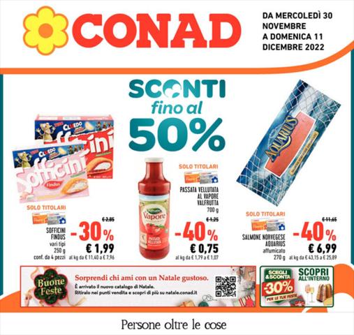 Volantino Conad a Roma | Sconti fino al 50% | 30/11/2022 - 11/12/2022